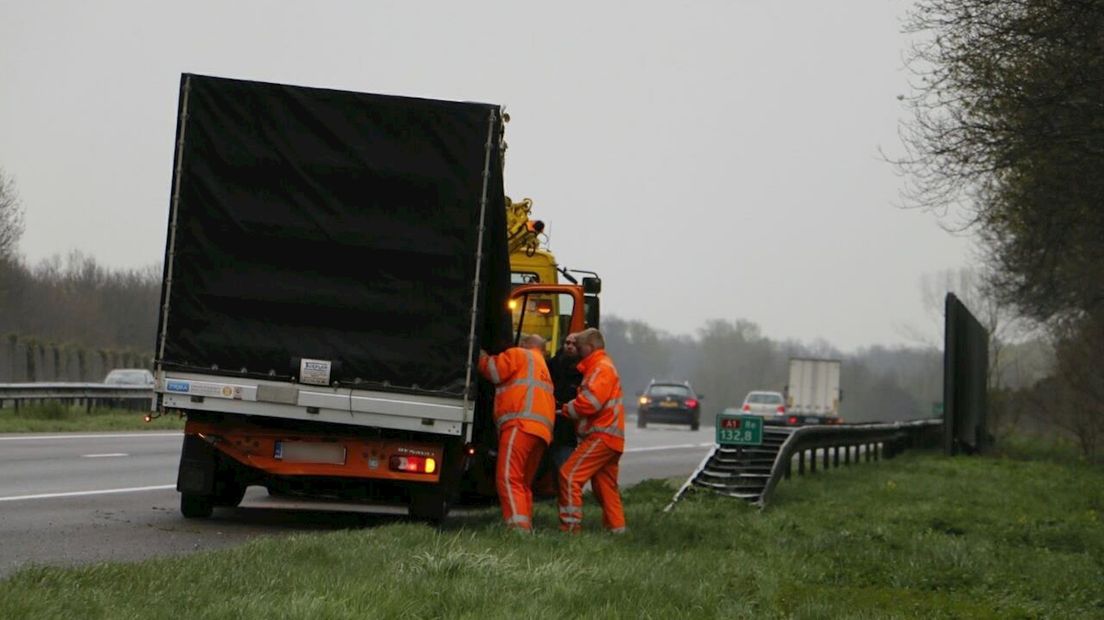 Ongeluk op A1 bij Enter