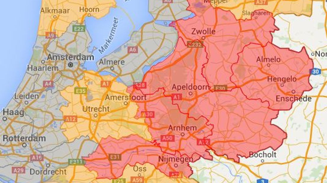 Sinds maandagmiddag geldt code rood in Gelderland. Dat komt door het grote risico op natuurbrand. Dat meldt de brandweer van Elburg.