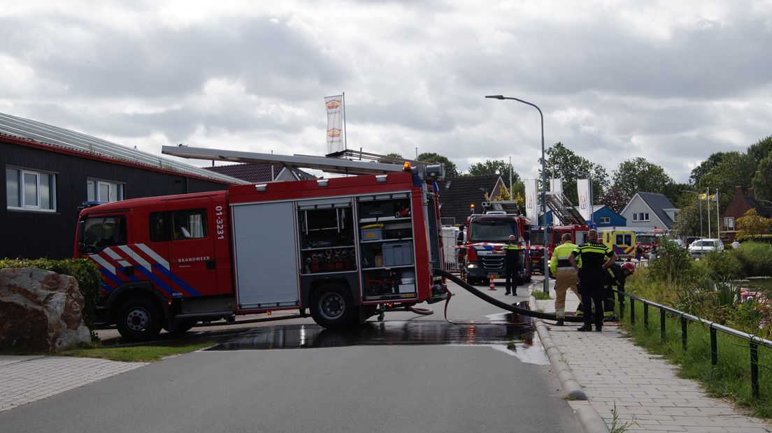 De brandweer in Winsum