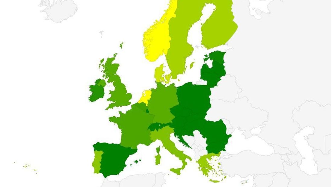 De benzineprijzen in Europa.