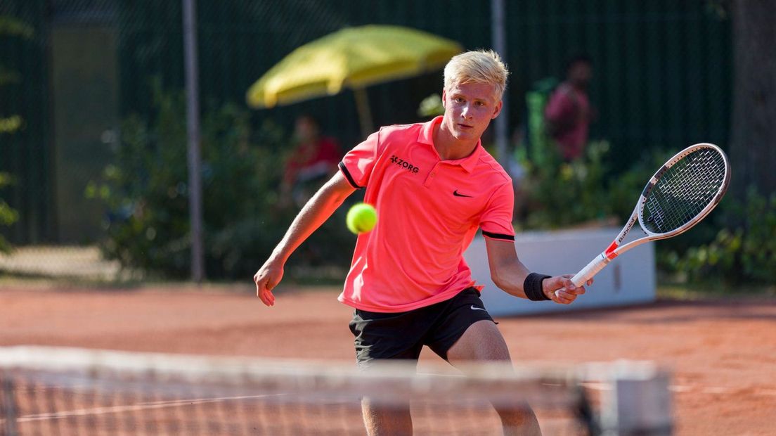 Max Houkes tijdens het ITF-toernooi in Haren