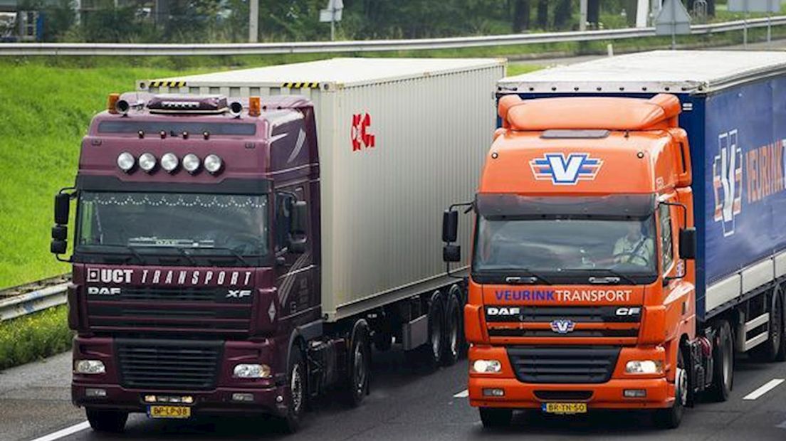 Vertragingsactie vrachtwagenchauffeurs