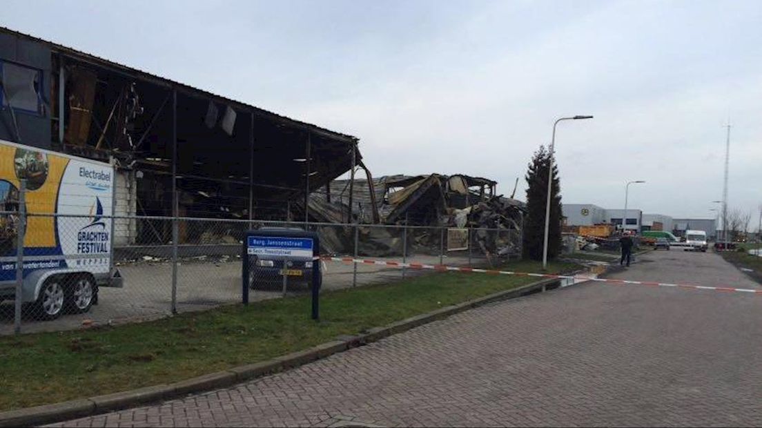 Afgebrande fabriekshal bedrijventerrein Staphorst