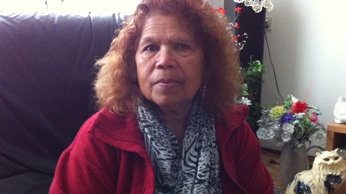 De 79-jarige mevrouw Arends voor haar vertrek naar De Molukken