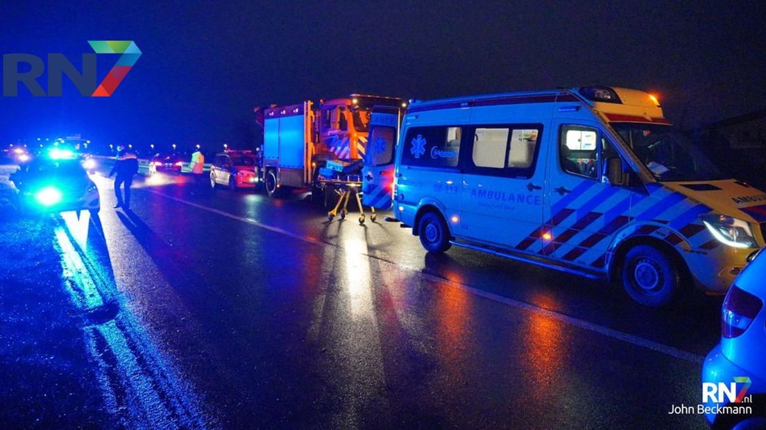 De weg werd in de richting van Nijmegen helemaal afgezet