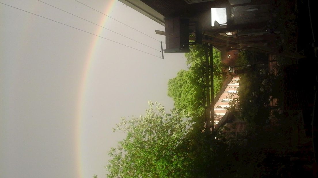 Ook op andere plaatsen in Overijssel was een regenboog te zien na het slechte weer