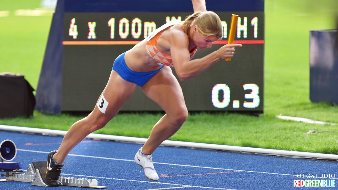 Dafne Schippers is gestart op weg naar haar tweede zilveren medaille