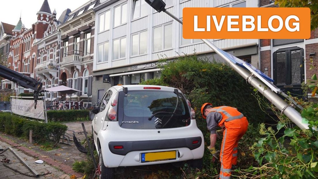 De schade na de botsing in Nijmegen.