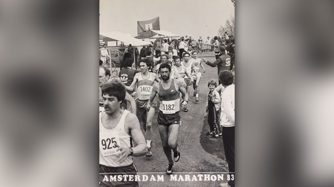 Jaap's eerste marathon in 1983.