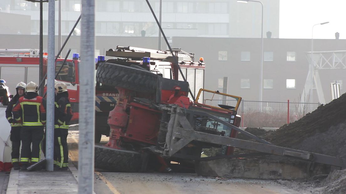 Foto van het ongeluk waarbij de man om het leven kwam