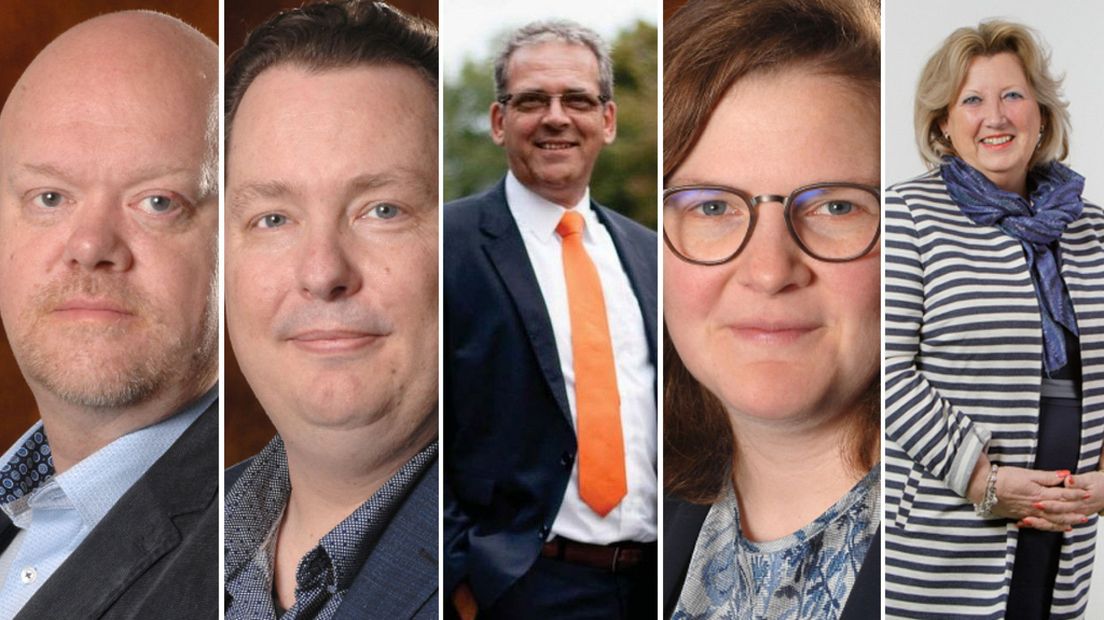 V.l.n.r.: Pascal van der Hek, Wisja Pannekoek, Erik Wassink, Irma Bultman, Ria Boere