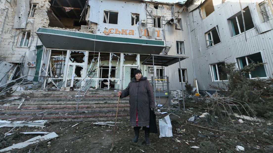Een ziekenhuis in de Oekraïense stad Volnovakha is zwaar getroffen