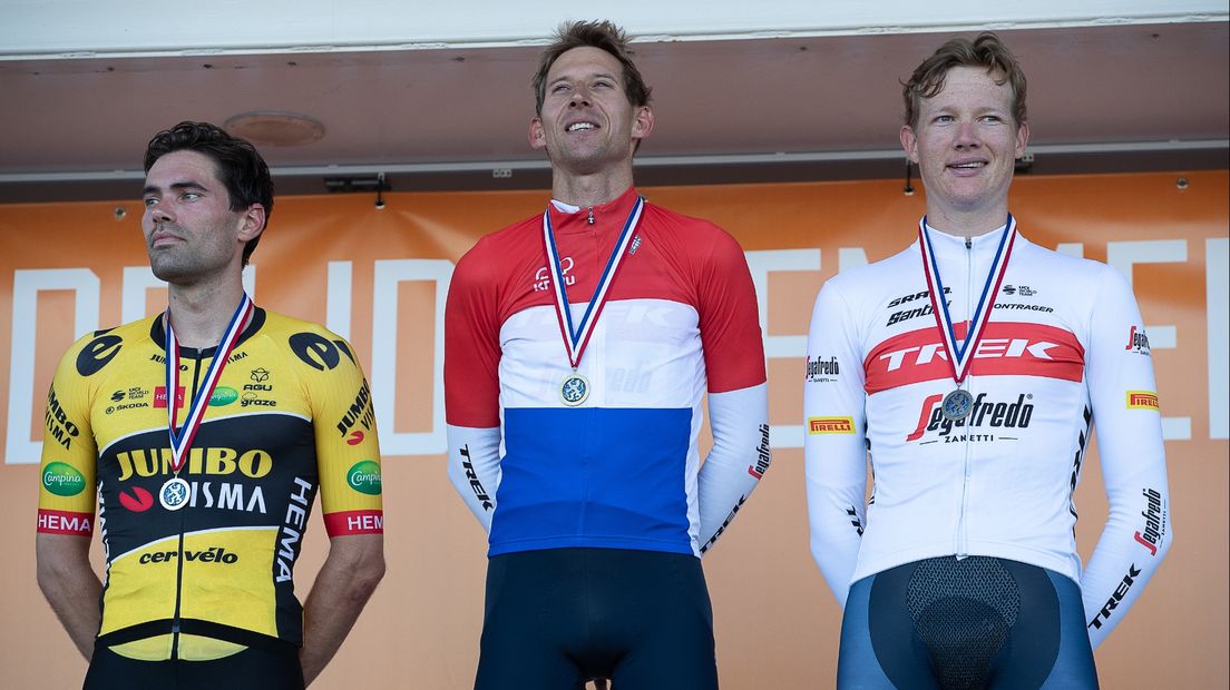 Bauke Mollema behaalde op het NK tijdrijden de gouden plak