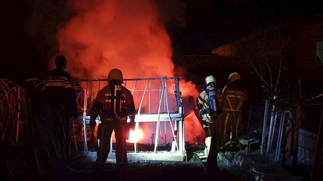 Vermoedelijk is de brand aangestoken