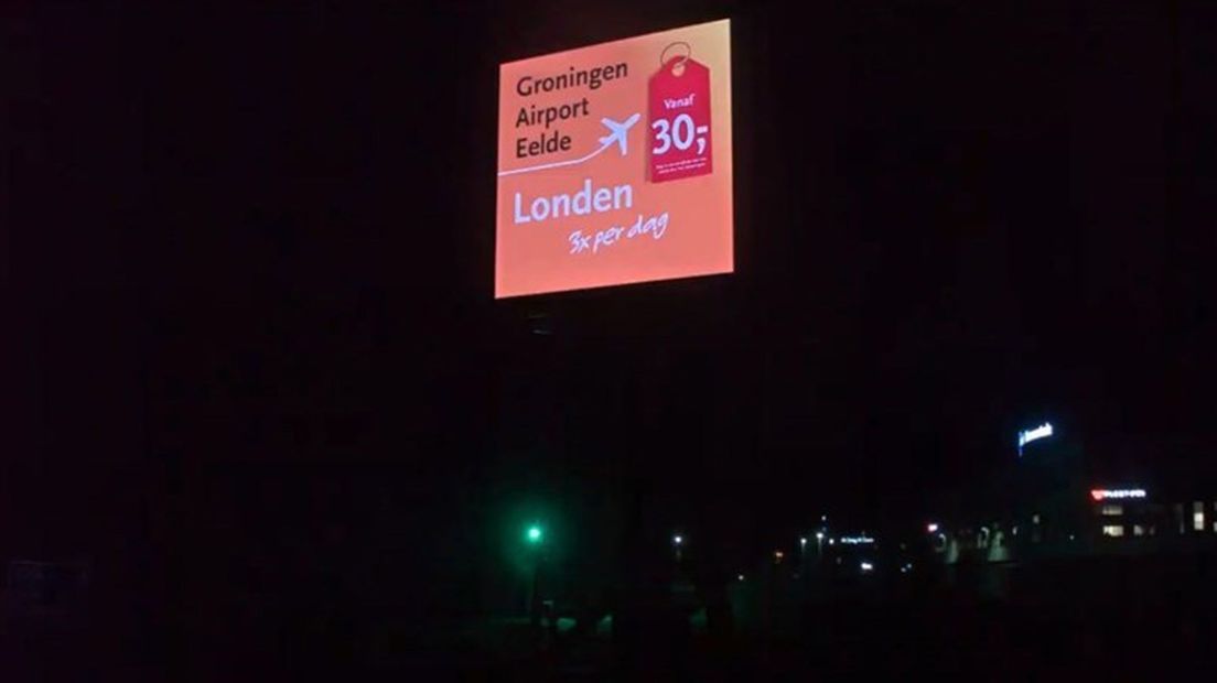 De reclamezuil bij Assen