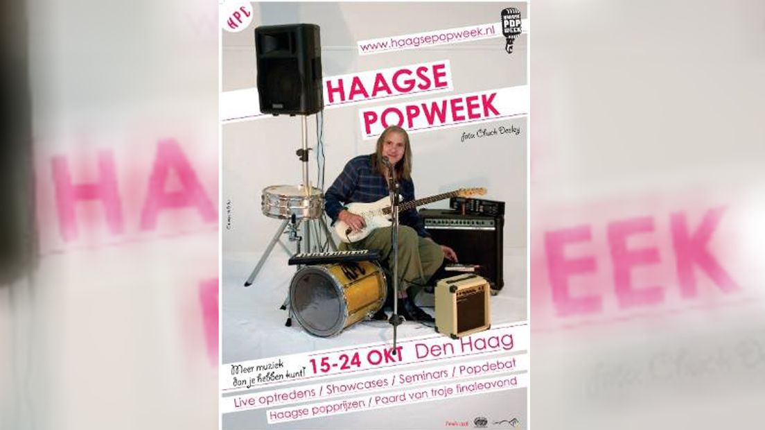 Chuck Deely op de poster van de Haagse Popweek in 2009