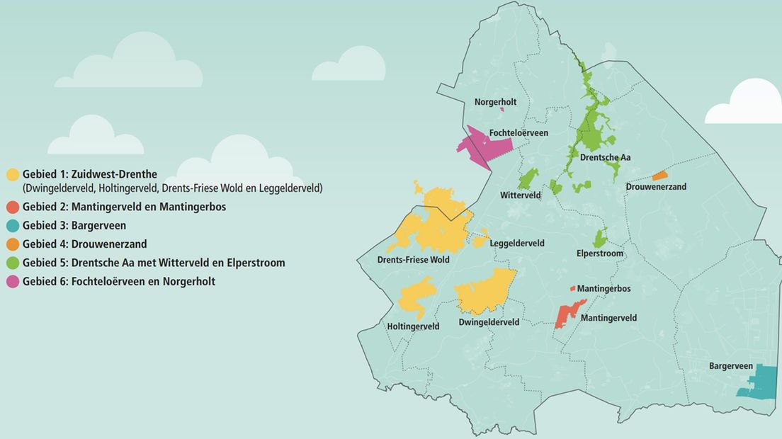 Onderzoeksgebieden stikstof Drenthe