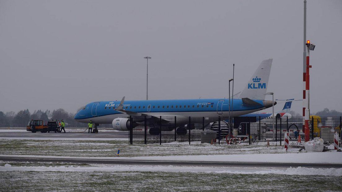 Het KLM-toestel op Eelde