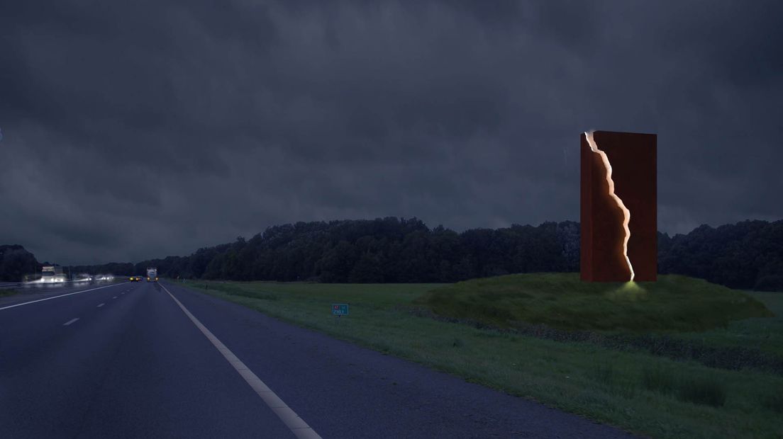 Een artist impression van het kunstwerk.