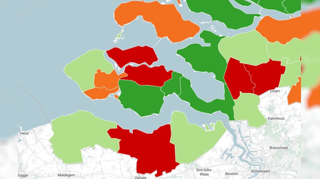 Het aantal aangiftes in Zeeuwse gemeenten in kaart