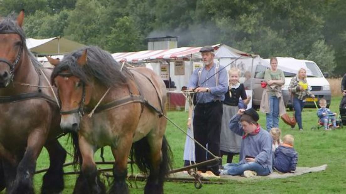 Tijdens het oogstfeest kunnen bezoekers 'surfen' over het weiland.