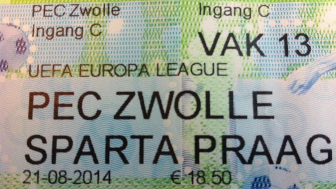 Toegangskaart PEC Zwolle-Sparta Praag