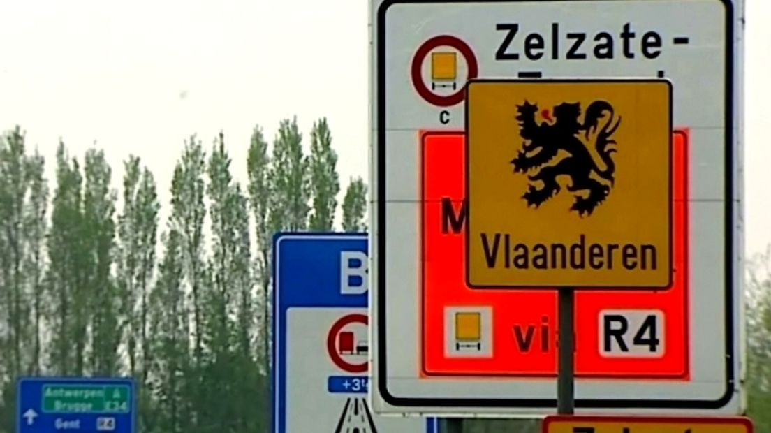 Belgische grens bij Zelzate