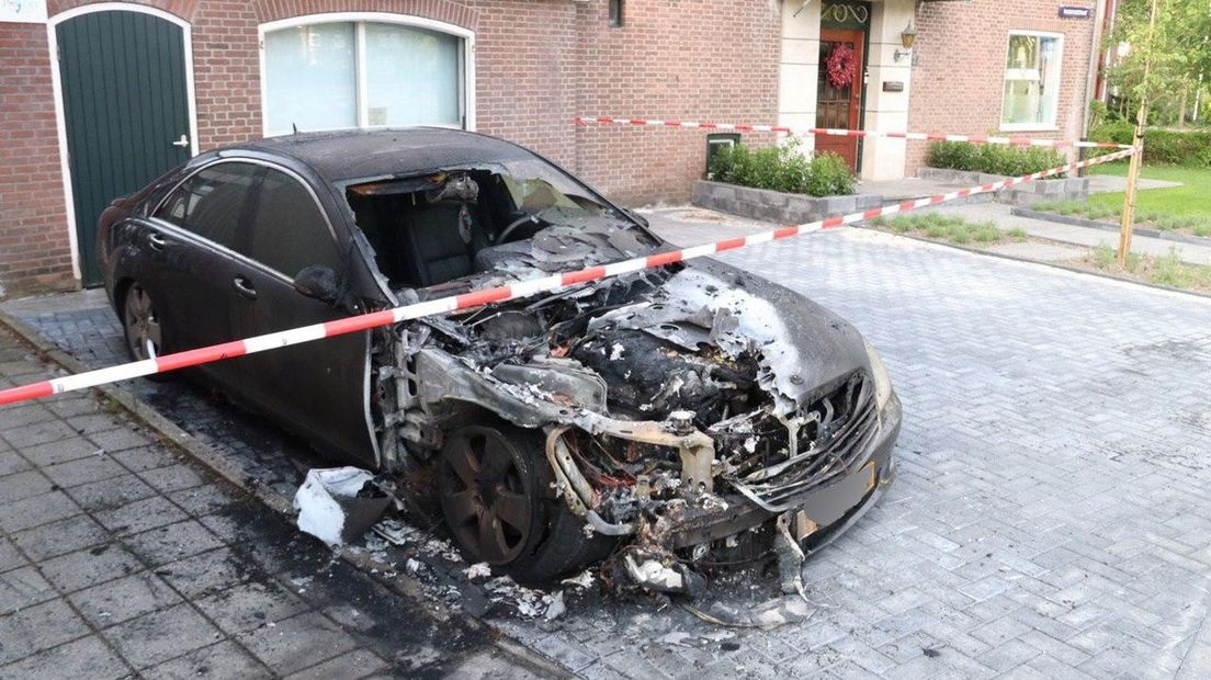 De uitgebrande auto van René Karst