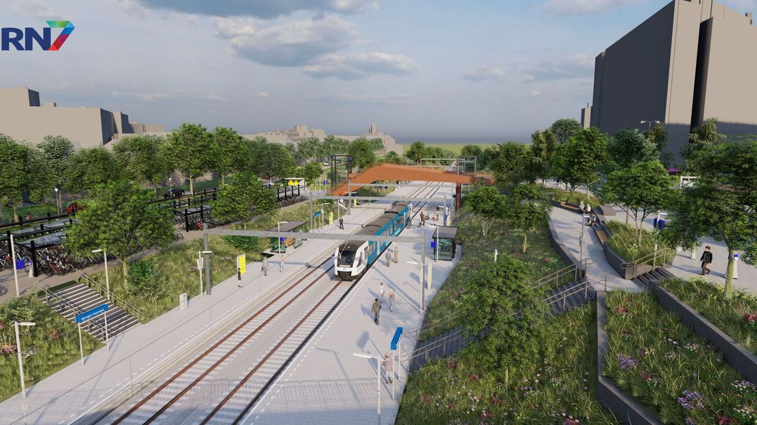 De verbeelding van het ontwerp voor Station Heyendaal.