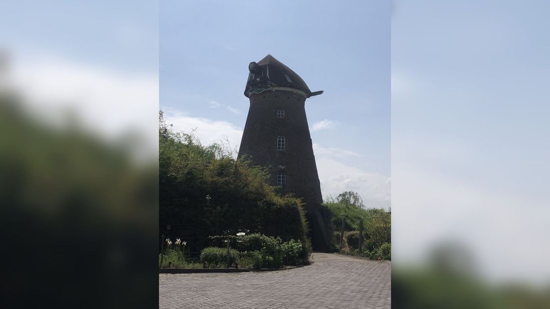 De molen in Biervliet nadat het kruis en de wieken zijn verwijderd