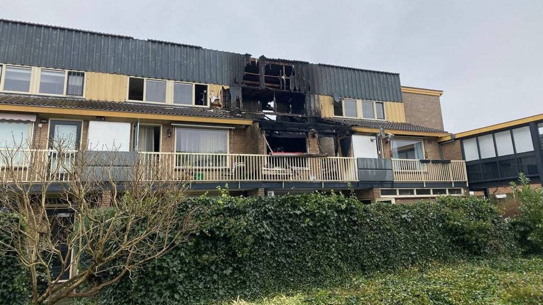 De enorme schade aan de duplexwoningen in Putten.