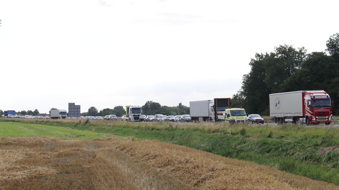 Het pechgeval veroorzaakte een file op de A58 richting Bergen op Zoom