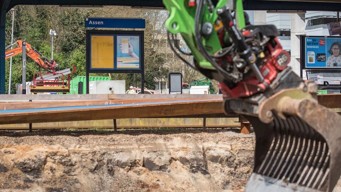 Werkzaamheden op station Assen