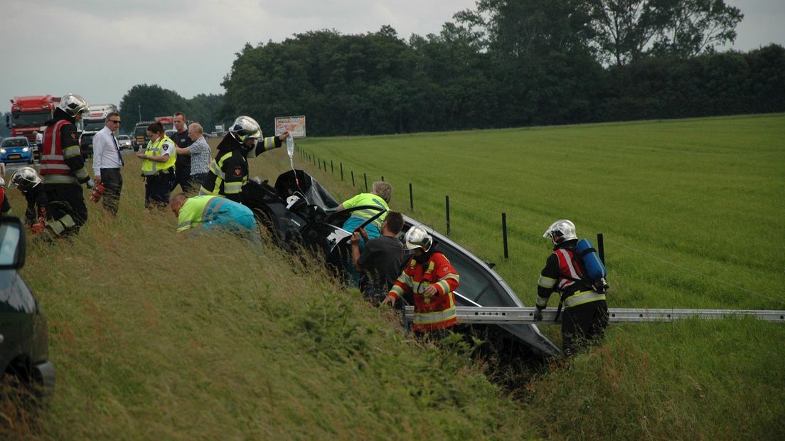Ongeluk op N36 bij Beerzerveld