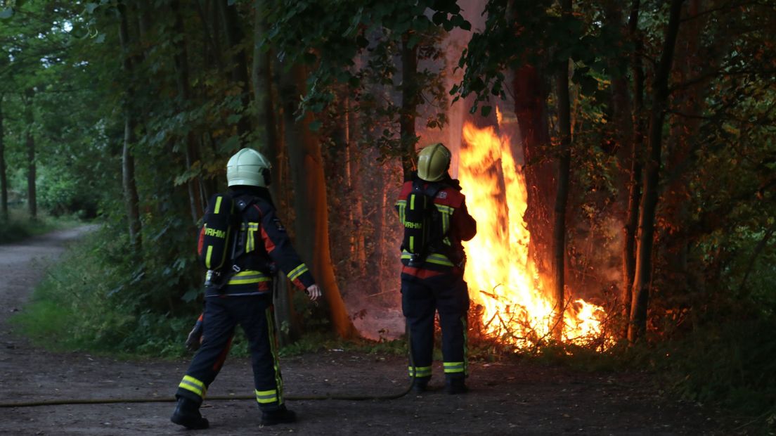 Bomen in brand in Noordwijkerhout