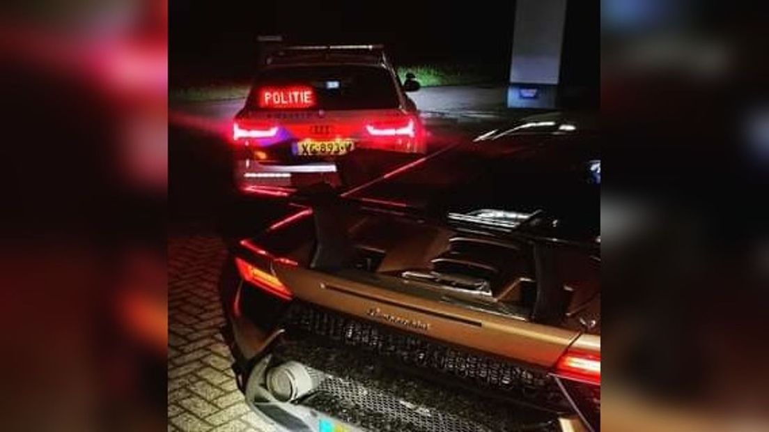 Man scheurt met Lamborghini over de A28