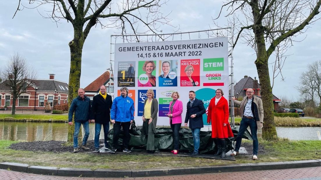Lijsstrekkers en andere afgevaardigen openen de verkiezingscampagne in gemeente Het Hogeland