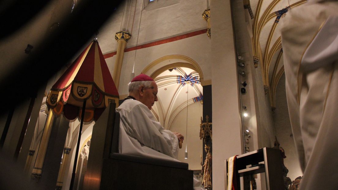 Oud-bisschop Frans Wiertz tijdens zijn 80ste verjaardagsviering