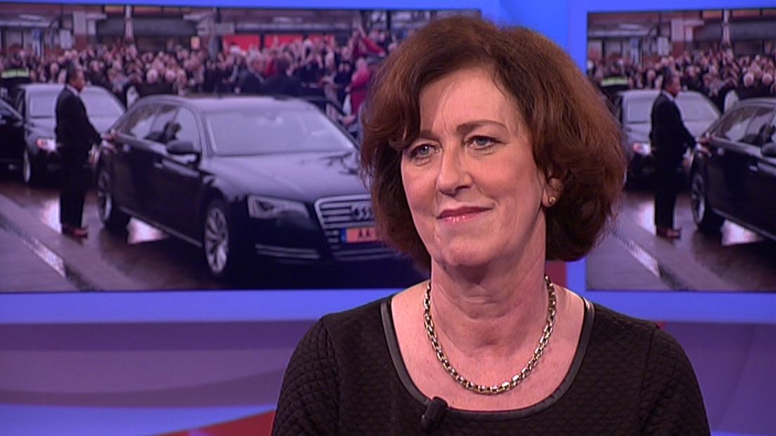 De afgetreden burgemeester Baukje Galama in de studio van TV Noord