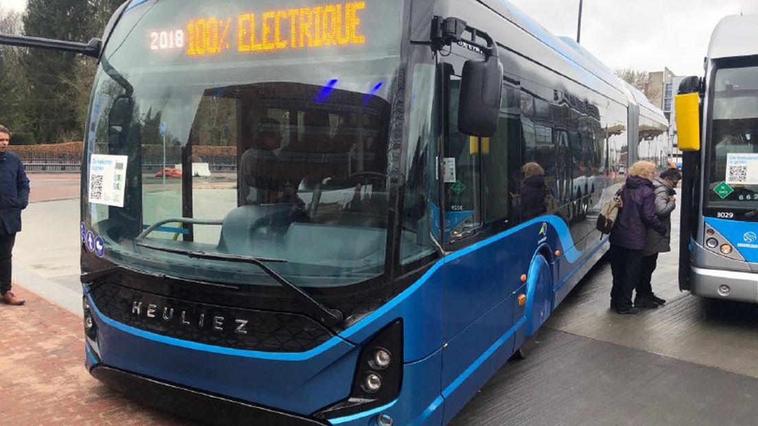 Een elektrische bus van de Franse fabrikant Heuliez