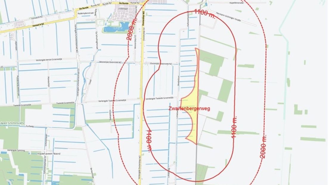 Kaart windpark Zwartenbergerweg