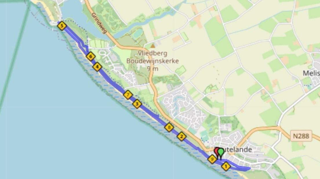 Het parcours van de Ladiesrun 10 kilometer