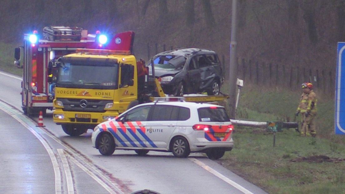 Ongeluk op de N35 bij Enschede-Zuid
