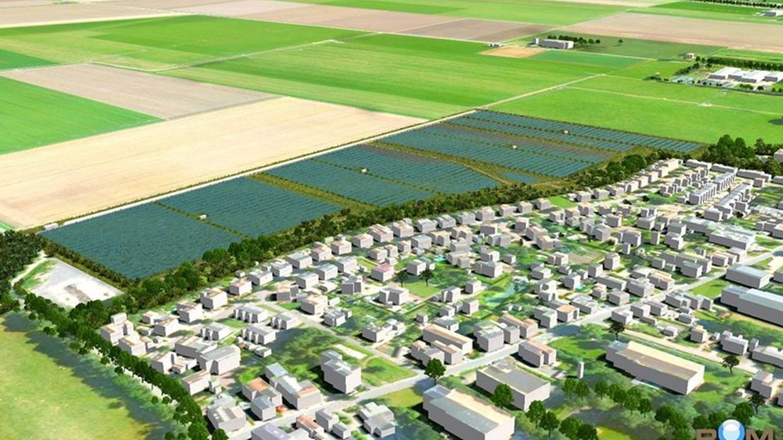 Impressie van de plannen voor het zonnepark in Finsterwolde