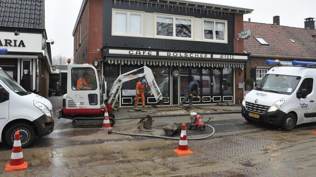 Waterleiding gesprongen
