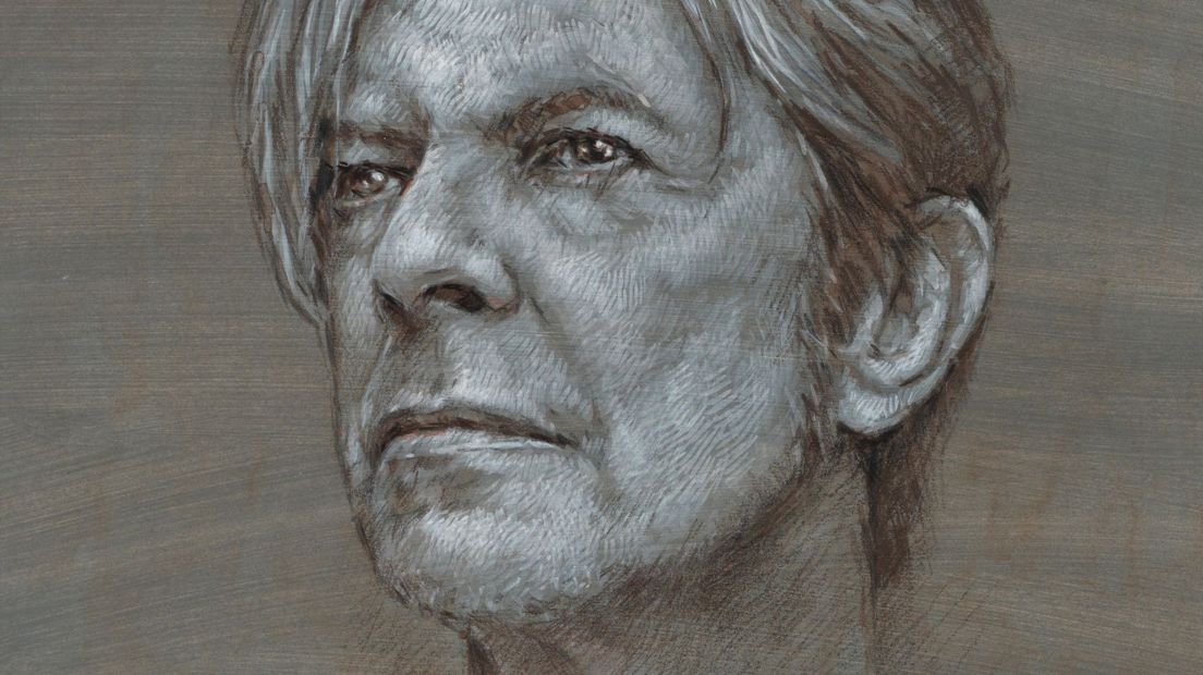 Uitsnede van het portret van David Bowie
