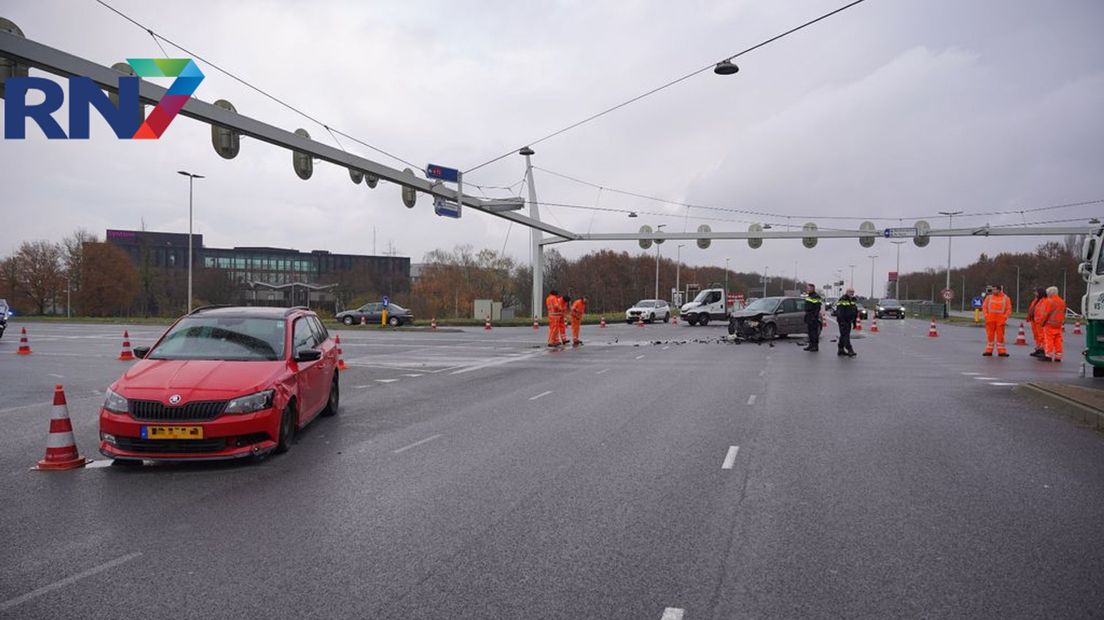 Het kruispunt werd snel afgezet