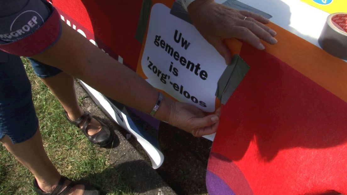 Thuiszorgmedewerkers protesteren