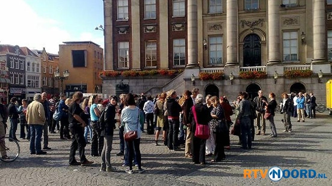 Een eerdere flashmob op de Grote Markt.