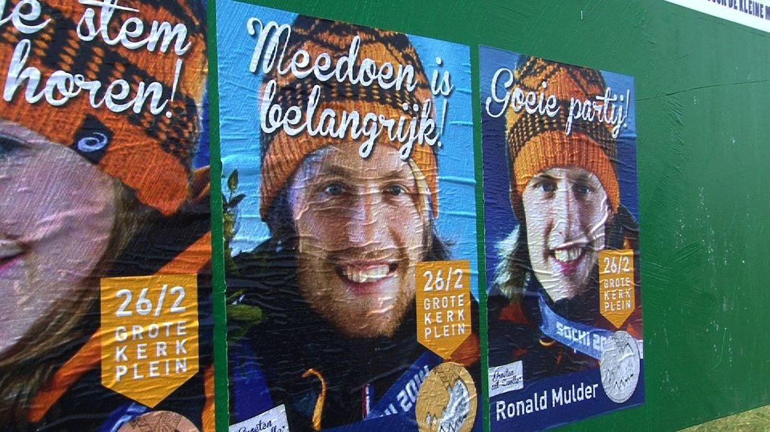 Posters Olympische kampioenen op verkiezingsborden